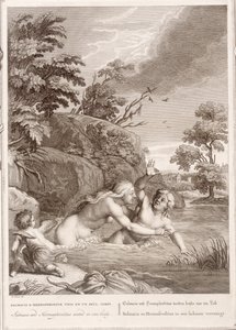 Salmacis ja Hemaphroditus yhdistyivät yhdessä ruumiissa, 1731 tekijältä Bernard Picart