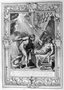 Jupiterin tuli kuluttaa Semelen, 1733 tekijältä Bernard Picart