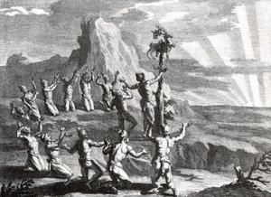 Pohjois-Amerikan intiaanien auringonpalvonta tekijältä Bernard Picart