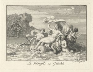 Triomf van Galatea Galathean voitto (otsikko esineessä) tekijältä Bernard Picart