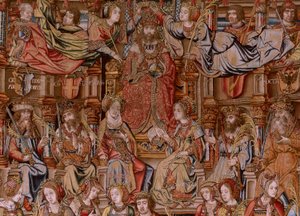 Flanderin kuvakudos. Sarja The Honours. Honor (El Honor). Sarjan toinen kuvakudos. Mallisarjakuvapiirtäjät Bernard van Orleyn ja Jan Gossaertin (Mabuse) piiristä. Valmistus Pieter van Aelst, Bryssel. Noin 1550. Kangas Kulta, hopea, silkki ja villa. tekijältä Bernard van Orley