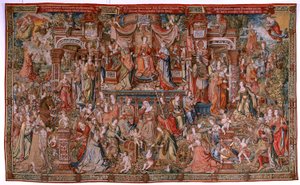 Flanderin kuvakudos. Sarja The Honours; Prudence (La Prudencia). Seitsemäs kuvakudos sarjassa. Mallisarjakuvapiirtäjät Bernard van Orleyn ja Jan Gossaertin (Mabuse) piiristä. Valmistus Pieter van Aelst, Bryssel. Noin 1550. Kangas Kulta, hopea, silkki ja w tekijältä Bernard van Orley
