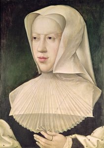 Marguerite de Habsbourg (1480-1530) Savoyn herttuatar (öljy levylle) tekijältä Bernard van Orley