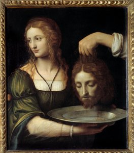 Salome vastaanottamassa Pyhän Johannes Kastajan päätä Salomelle tarjotaan tarjottimella Pyhän Johannes Kastajan dekolteepää, jota hän vaati Herode Antipaksen ja Herodiaden juhlaillassa. Bernardino de Scapisin maalaus, joka tunnetaan nimellä Bernardino Luin