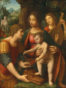 Madonna ja lapsi sekä Pyhä Yrjö ja enkeli tekijältä Bernardino Luini