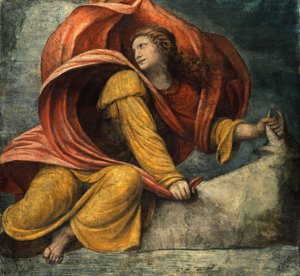 Europan raiskaus par Luini, Bernardino (n. 1480-1532), - Fresko tekijältä Bernardino Luini