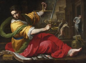 Oikeudenmukaisuuden allegoria par Mei, Bernardino (1612-1676)
