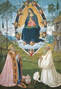 Madonna Gregory Greatin ja Pyhän Benedictin kanssa tekijältä Bernardino di Betto Pinturicchio