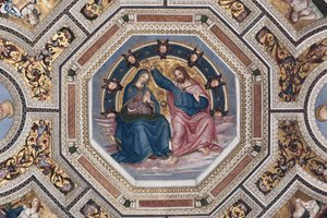 Pinturicchio (Bernardino di Betto) (1454-1513) Kuoron Neitsyt Voute -kuoron kruunaus - 1508-1510 Santa Maria del Popolon basilika (Santa Maria del Popolon kirkko), Rooma tekijältä Bernardino di Betto Pinturicchio