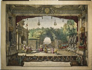 Baletti Le Turc Généreux Wienin Burgtheaterissa, 1758 tekijältä Bernardo Bellotto