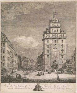 Entinen Kreuzkirche Dresdenissä, kuva sarjasta ”Dresdner Veduten” tekijältä Bernardo Bellotto