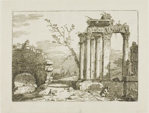 Maisema raunioilla tekijältä Bernardo Bellotto
