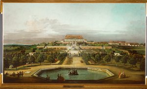 Schlosshofin linna puutarhasta katsottuna (öljy kankaalle) tekijältä Bernardo Bellotto