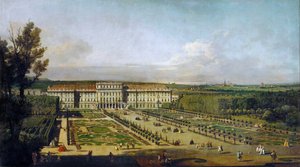Schönbrunnin linna puutarhasta katsottuna, vuosina 1758-1761