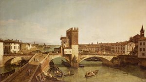 Silta Delle Navissa Veronassa tekijältä Bernardo Bellotto