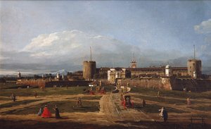 Castello Sforzesco Milanossa, noin 1744 tekijältä Bernardo Bellotto