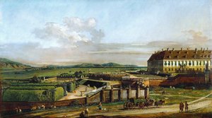 Schlosshofin linna pohjoisesta katsottuna, vuosina 1758-1761 tekijältä Bernardo Bellotto