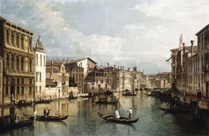 Grand Canal, Venetsia, katsot itään Palazzo Flanginista Palazzo Vendramin Calergiin, c1742