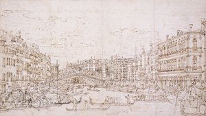 Grand Canal, Venetsia, Rialton silta etelästä, tekijältä Bernardo Bellotto
