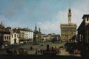 Piazza della Signoria Firenzessä, 1742 tekijältä Bernardo Bellotto