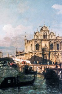 Rio dei Mendicanti ja Scuola di San Marco (öljy kankaalle) tekijältä Bernardo Bellotto