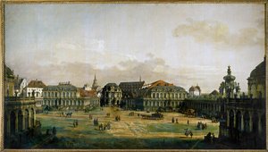 Zwingerhof Dresdenissä, Saksassa (öljy kankaalle) tekijältä Bernardo Bellotto