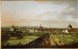 Wien nähtynä Belvedereeltä... (öljy kankaalle) tekijältä Bernardo Bellotto