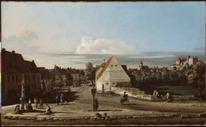 Näkymä Pirnasta ja Sonnensteinin linnoituksesta, 1755-65 tekijältä Bernardo Bellotto