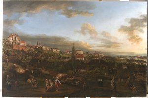 Näkymä Varsovasta ja Ordynackin palatsista, 1772 tekijältä Bernardo Bellotto