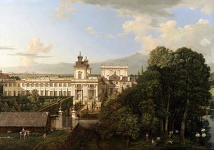 Wilanówin palatsi etelästä katsottuna. tekijältä Bernardo Bellotto