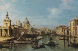 Venetsia: Suuren kanavan sisäänkäynti, n. 1720-80 (öljy ja kangas) tekijältä Bernardo Belotto Canaletto