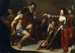 Bernardo Cavallinon (1616-1656) maalaus "Hercules ja Omphale" säe 1640 Koko 127x180,3 cm National Museum of Western Art, Tokio