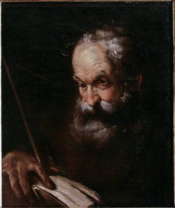 Muotokuva vanhasta miehestä kirjan kanssa (öljy kankaalle tekijältä Bernardo Strozzi