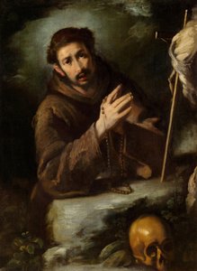 Pyhä Franciscus rukouksessa, n. 1620/1630 (öljy kankaalle) tekijältä Bernardo Strozzi