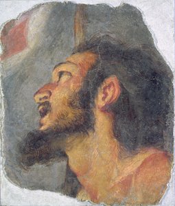 Pyhän Johannes Kastajan pää, fragmentti freskosta tekijältä Bernardo Strozzi