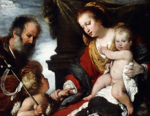 Pyhä perhe lapsen kanssa St, tekijältä Bernardo Strozzi