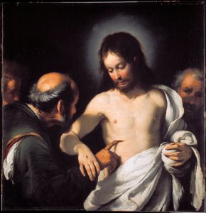 Bernardo Strozzin (1581-1644) Pyhän Tuoman maalauksen inkreduliitti, koko 101 x 97,5 cm Genes, Musei di Strada Nuova (entinen Palazzo Bianco) tekijältä Bernardo Strozzi