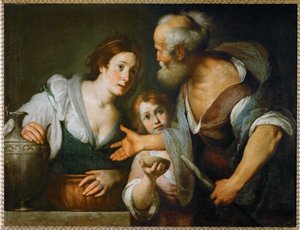 Profeetta Elisa ja Sareptan leski ... (öljy kankaalle) tekijältä Bernardo Strozzi