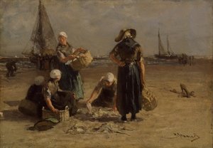 Fishwives on the Beach (öljy kankaalle)