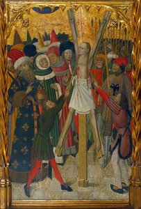 Barcelonan Pyhän Eulalian marttyyrikuolema (289-304) - Bernat Martorellin (1390-1452) maalaus, tempera puulle (132,3x93,2 cm), noin 1442-1445 - Pyhän Eulalian marttyyrikuolema, Bernatin tempera paneelissa Martorell vanhempi, noin 1442-1445 - Museu Nacional
