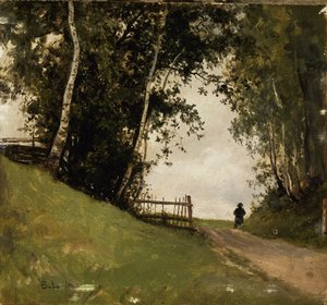 Ruotsiksi: Björklandskap ; Landskap med björkar Landscape with Birch Trees (Koivumaisema)