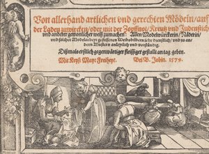 Uuden keinotekoisen mallikirjan otsikkosivu sivu 1r, 1598 . tekijältä Bernhard Jobin