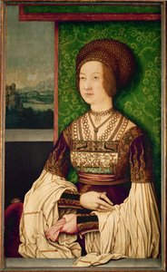 Bianca Maria Sforza, keisari Maximilian I:n toinen vaimo (maalaus puulle)