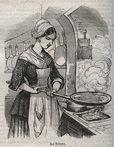 Paistaminen - kaiverrus Jean Anthelme Brillat Savarinin (Brillat-Savarin) kirjaan "La Physiologie du gout"