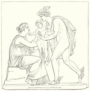 Mercury esittelee Infant Bacchuksen Inolle tekijältä Bertel after Thorvaldsen
