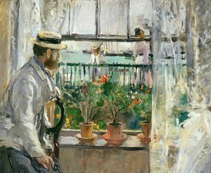 Eugène Manet Wightin saarella, 1875 tekijältä Berthe Morisot