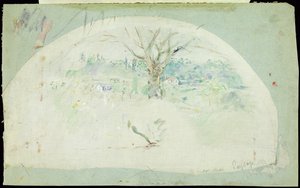 Bougivalia kuvaava tuuletin, 1884 (öljy, kynä ja wc silkillä) tekijältä Berthe Morisot