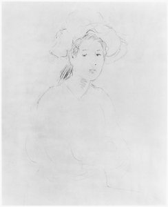 Naisen pää (Verso) (katso 383972 Recto) 1893 tekijältä Berthe Morisot