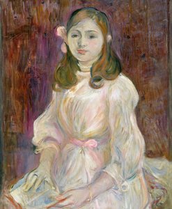 Muotokuva Julie Manetista (1878-1966), pitelee kirjaa, 1889 tekijältä Berthe Morisot