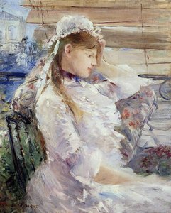 Istuvan nuoren naisen profiili tekijältä Berthe Morisot